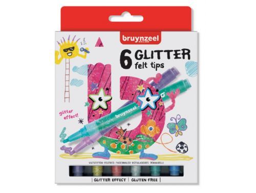 Bruynzeel Kids Glitter viltstiften set 6