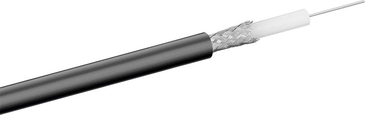 RG59 75 Ohm coaxkabel op rol voor binnen - 6,2mm / zwart - 100 meter