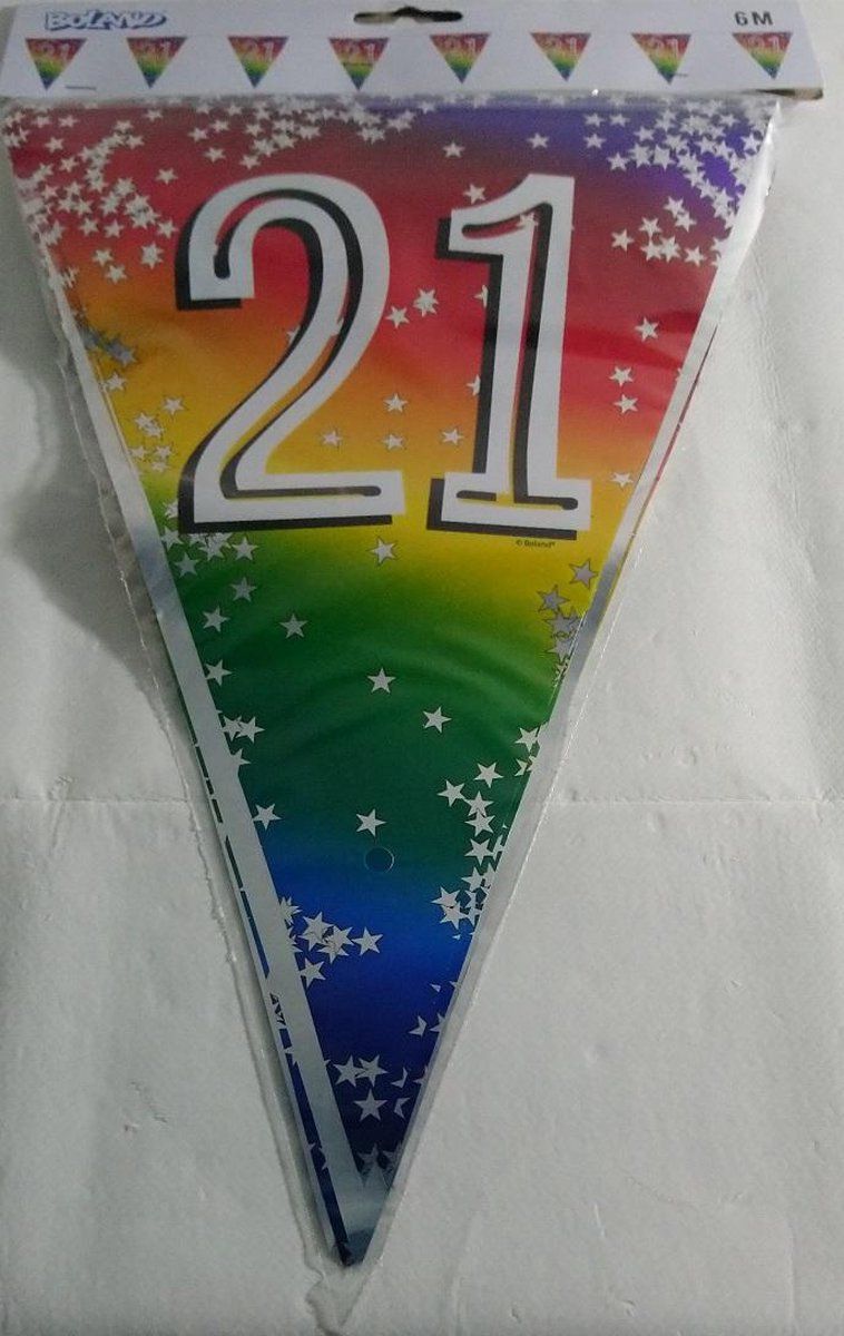 Boland - Folievlaggenlijn Rainbow '21' - 6 meter - Multi