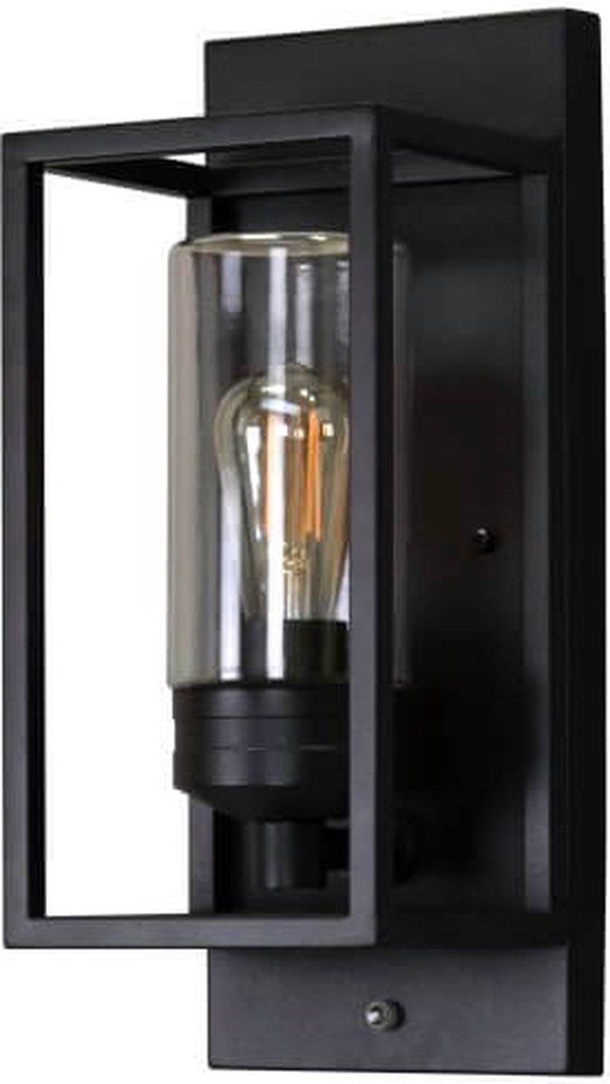 Konstsmide Trani - Wandlamp Met Sensor E27 20W IP44 - Zwart