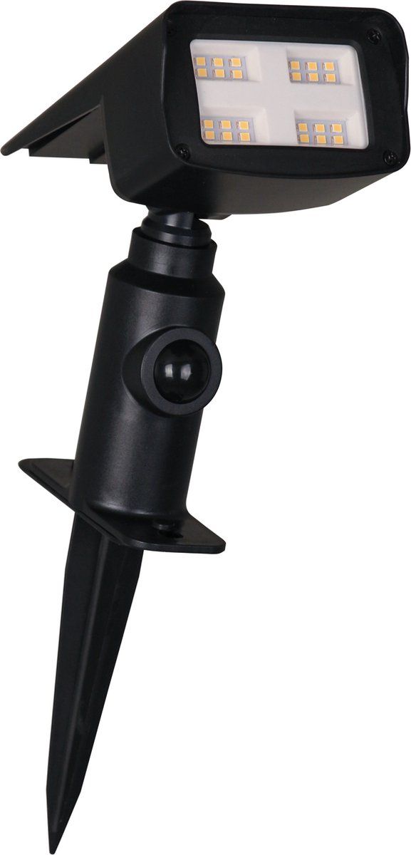 Luxform - Rosario - Security Prikspot - Zwart - 600 Lumen - Werkend Op Zonne Energie - Met Bewegingssensor