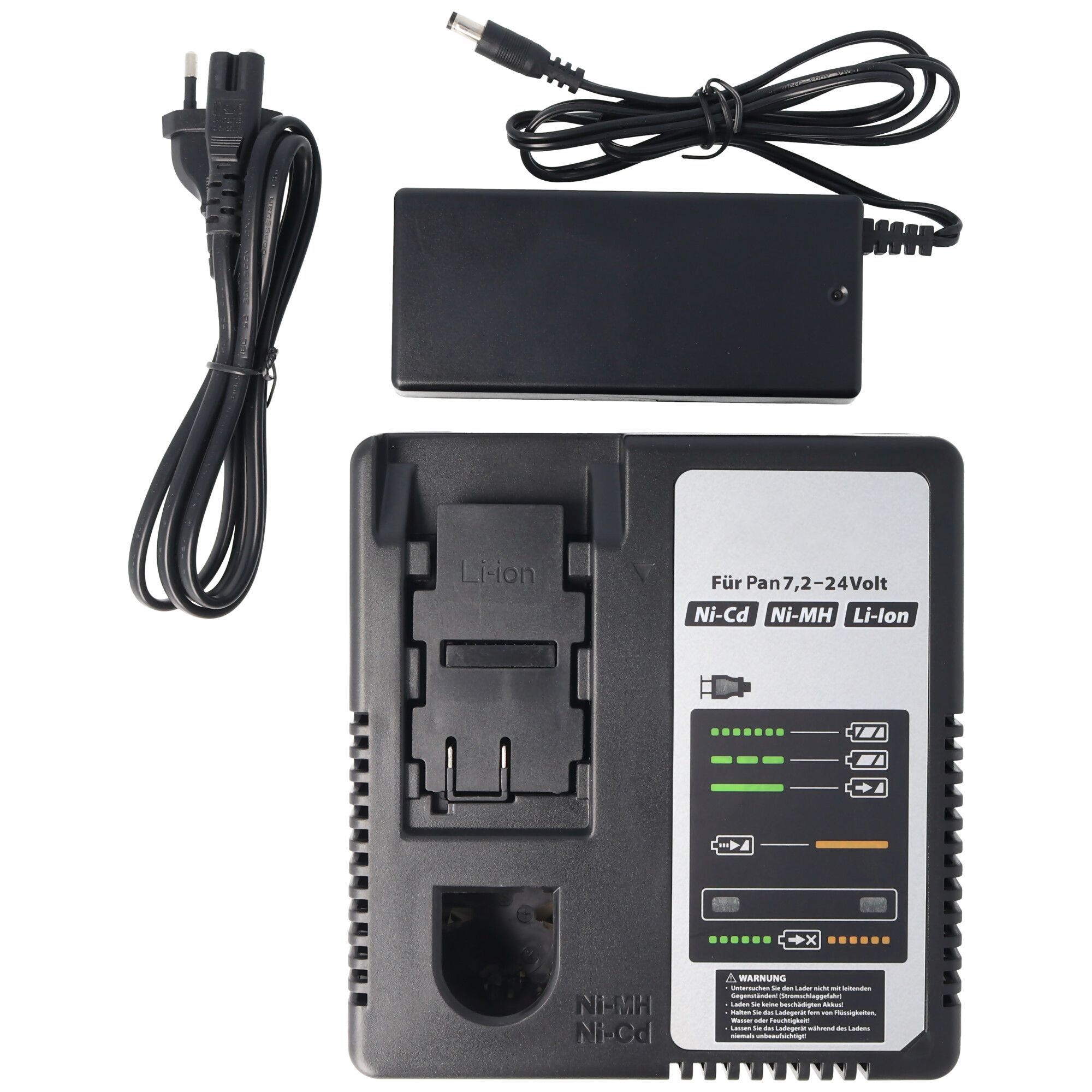 Panasonic - Universele oplader - Geschikt voor 7.2 tot 24.0V NiMH en Li-ion batterijen