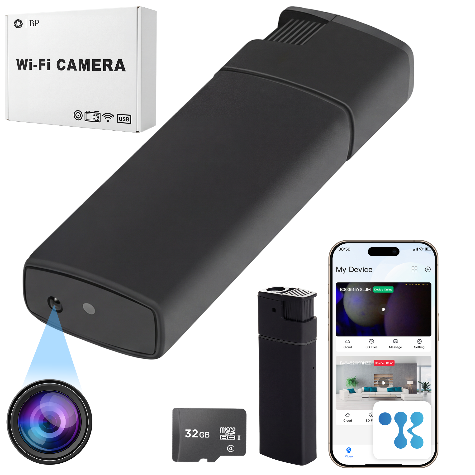 Merkloos Bp® Spy Camera Elektrische Aansteker - Verborgen Camera - Afluisterapparatuur