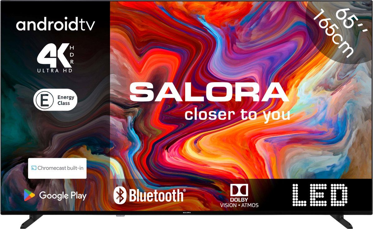 Salora SMART65TV - 65 Inch Smart TV - 4K Ultra HD - Android TV met Chromecast - Dolby Audio