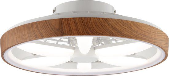 Brilliant Gaiano - Plafondventilator - Met verlichting - 48 cm - LED 48W - Wit en RGB kleuren - Dimbaar - Timer - CCT - Afstandsbediening - Hout - Zeer stil