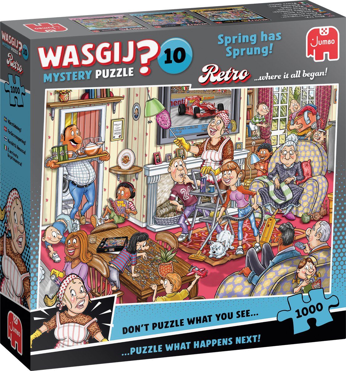 Wasgij Retro Mystery 10 - Legpuzzel 1000 stukjes - Voorjaars-schoonmaak - Meerkleurig