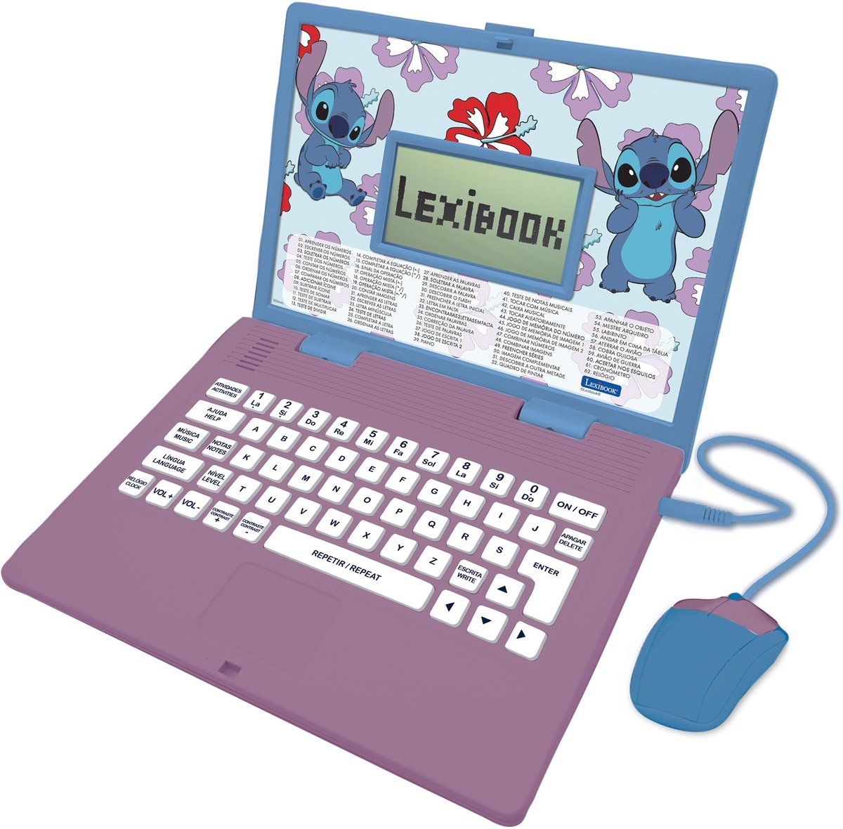 Lexibook Stitch - Tweetalige Educatieve Laptop - 124 Activiteiten (En/Pt) - Groot Scherm 5, 1 X 9, 7 Cm