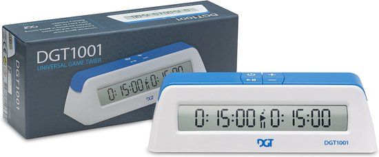 DGT 1001 - Schaakklok - Countdown en up-count functie - Blauw/wit