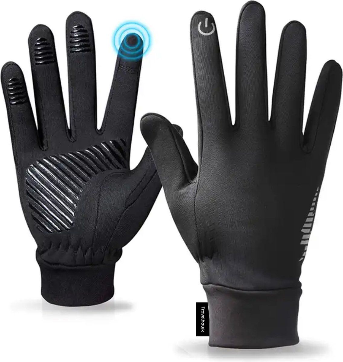 Travelhawk Handschoenen - Spatwaterdichte Handschoenen Heren - Handschoenen Dames - Handschoenen Winter - Scooter/Fiets - Zwart