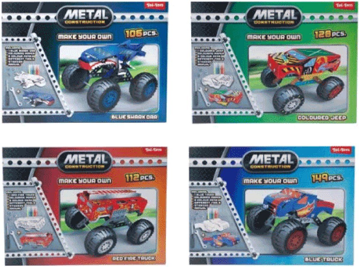Toi-Toys 3D Constructiemetaal - Monstertruck - Creatief Bouwset - Willekeurig