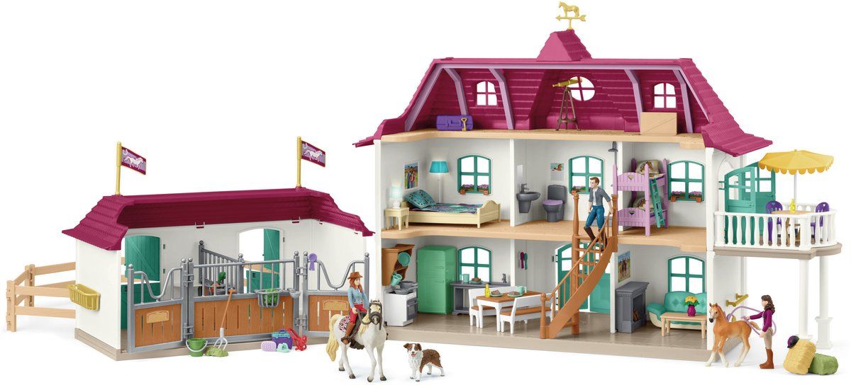 Schleich HORSE CLUB - Lakeside Landhuis en -stal - Paardenboerderij met accessoires