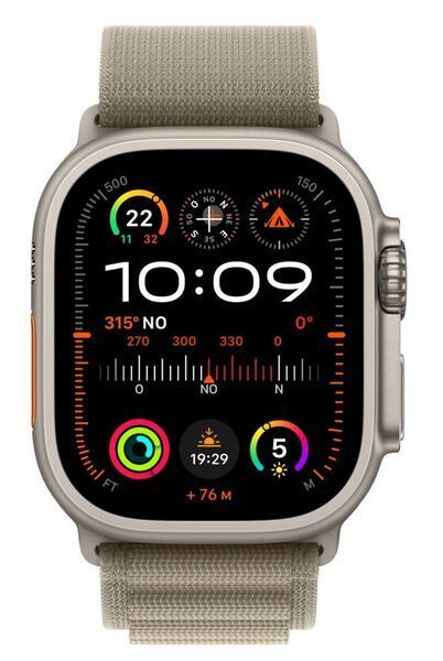 Apple Watch Ultra 2 (2023) - GPS + Cellular - zilver - Alpine-bandje Olijfgroen Medium refurbished, photo 2