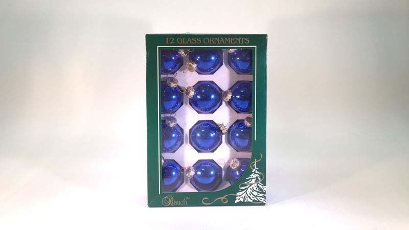 Twisk Kersballen 12 Stuks Glas 4, 5 Cm Blauw Glans