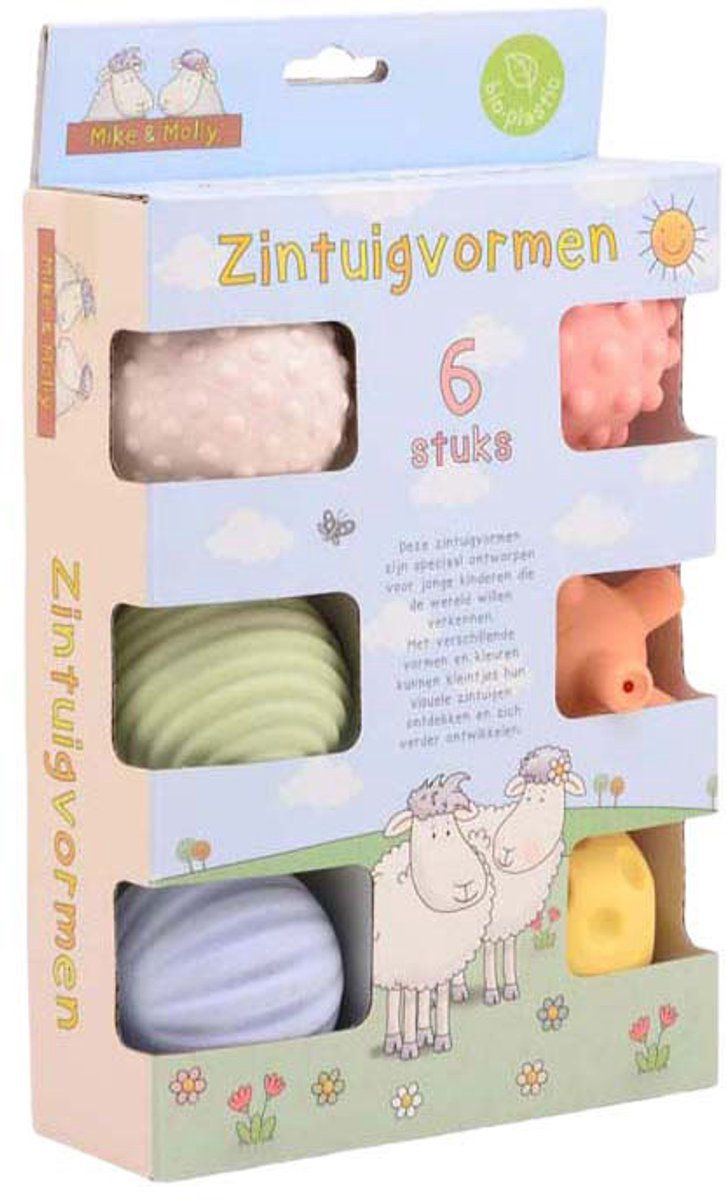 Johntoy Mike&Molly - Motoriek En Zintuigballen - Kleurrijke Texturen En Vormen (set Van 6)