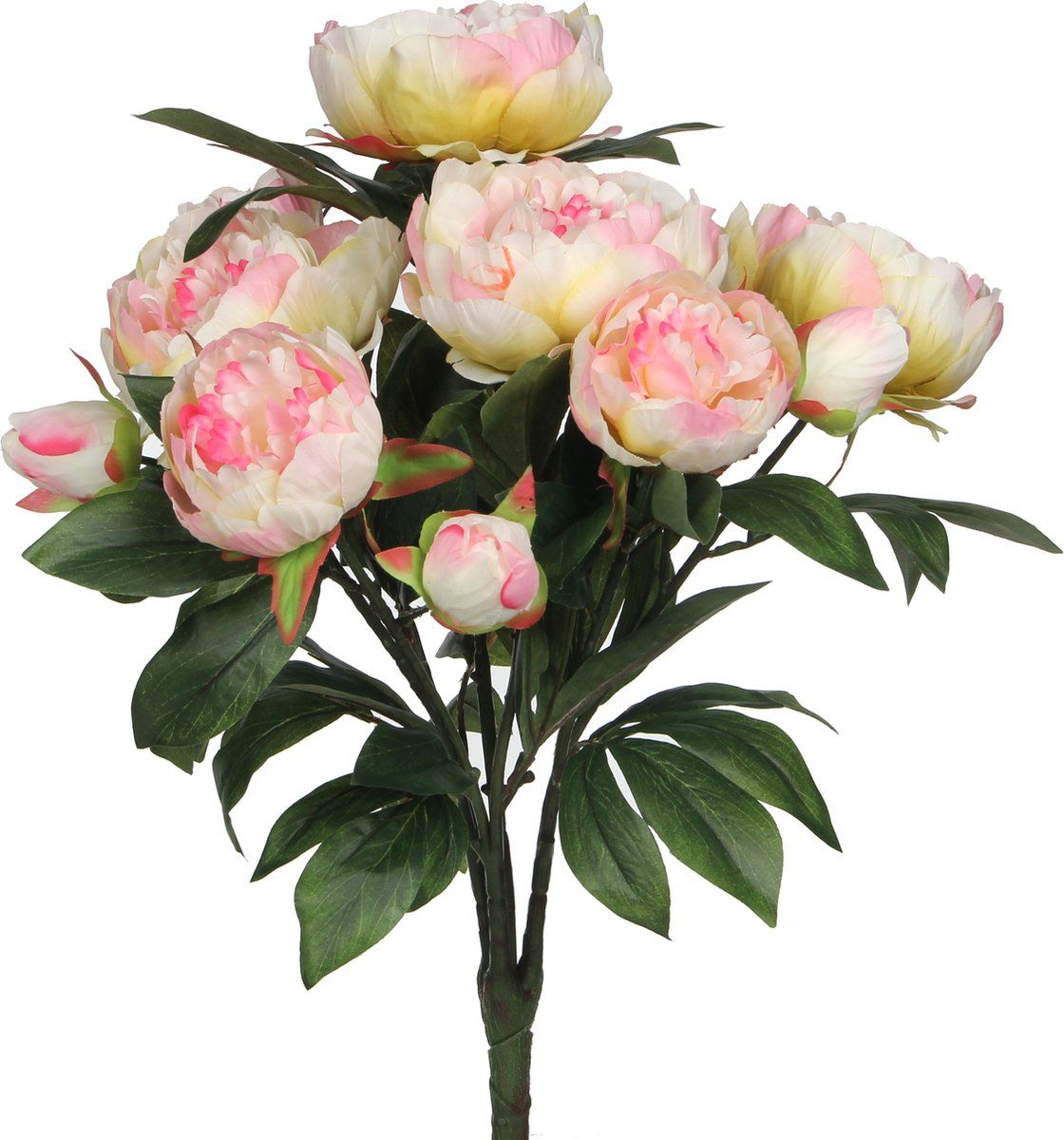 Mica Decorations Pioenroos - Kunstbloemen Boeket - H55 XØ40 Cm - Lichtroze