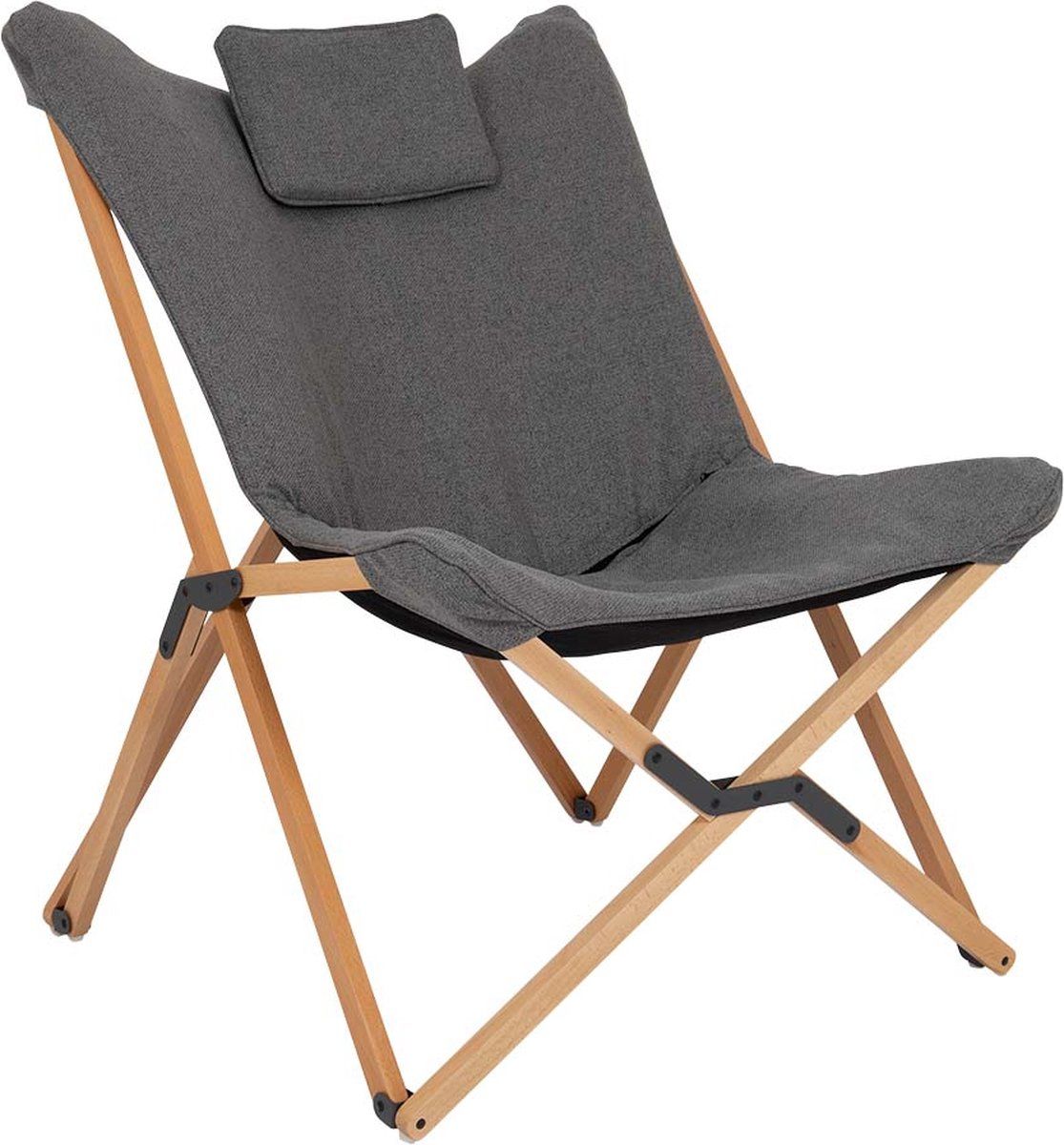 Bo-Camp Wembley - Relaxstoel - Luxe Met Houten Frame En Nika-stof - Grijs