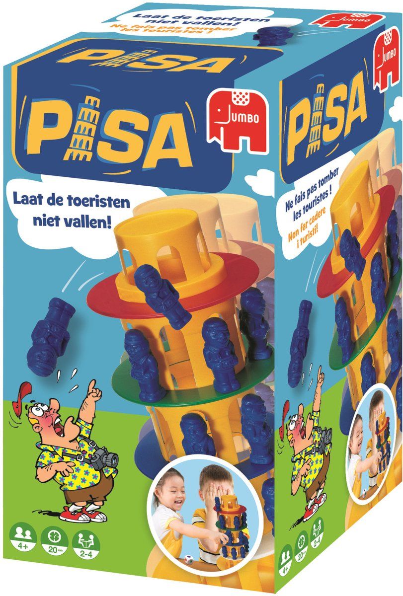 Jumbo Toren van Pisa - Actiespel - Behendigheidsspel - 2 tot 4 spelers