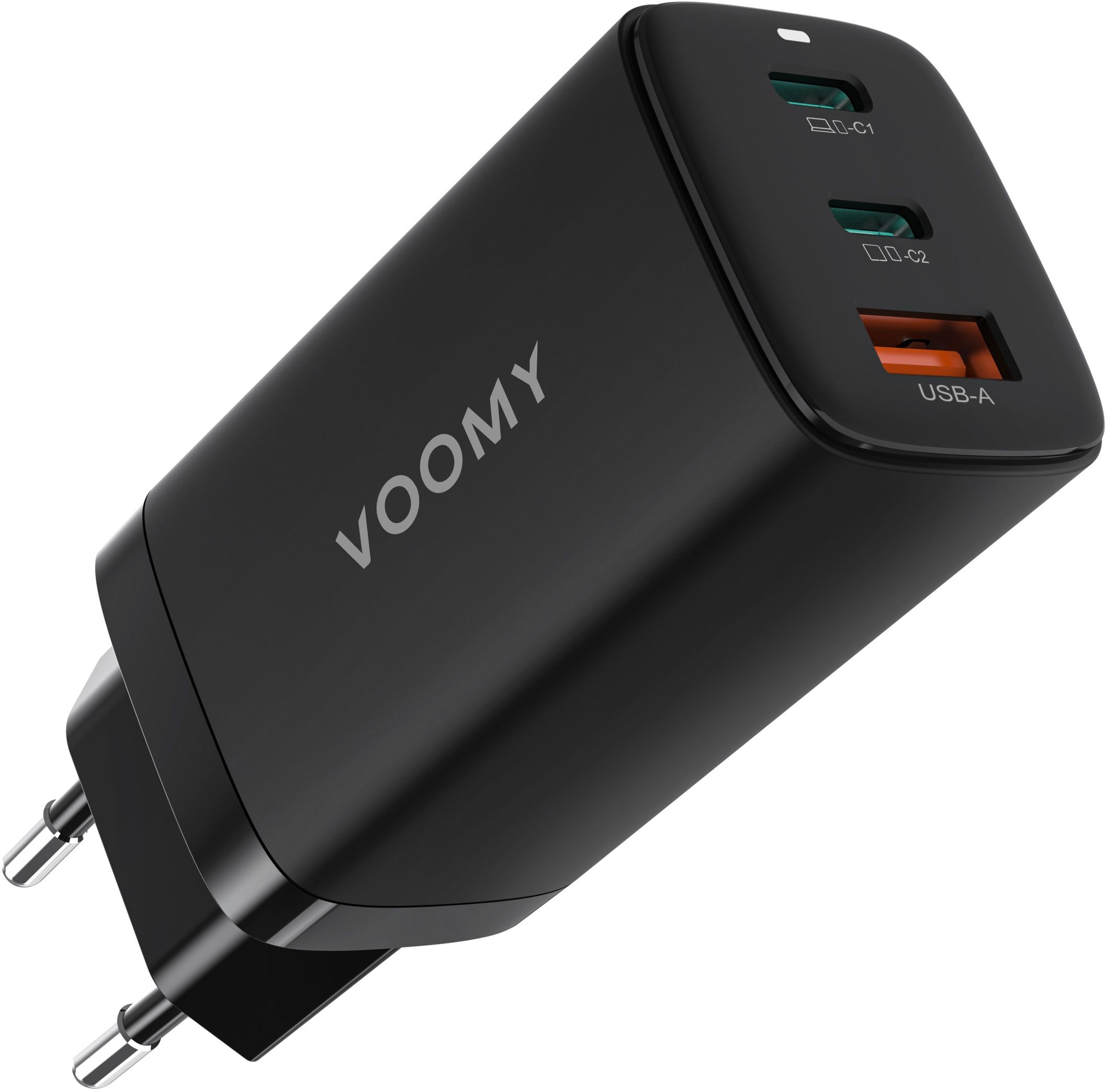Zwart - 2x USB-C + 1x USB-A - 65W