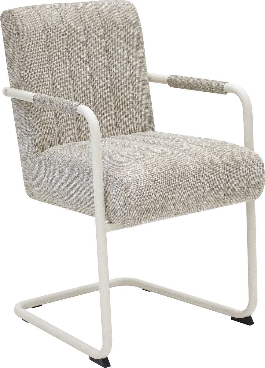 Kick Buisframe Stoel Isa - Beige - Wit Frame