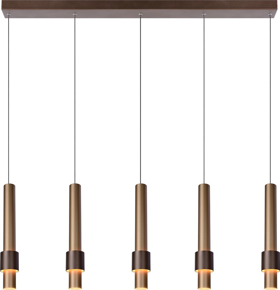 Lucide Margary - Hanglamp - Led Dimbaar 5x4, 2W 2700K - Koffie
