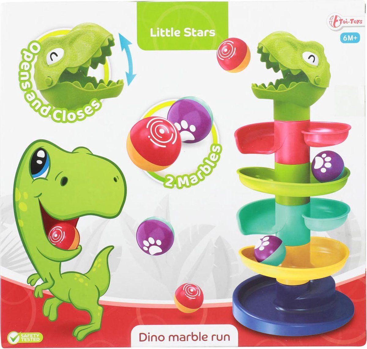 Little Stars - knikkerbaan - dinosaurus - kleurrijk