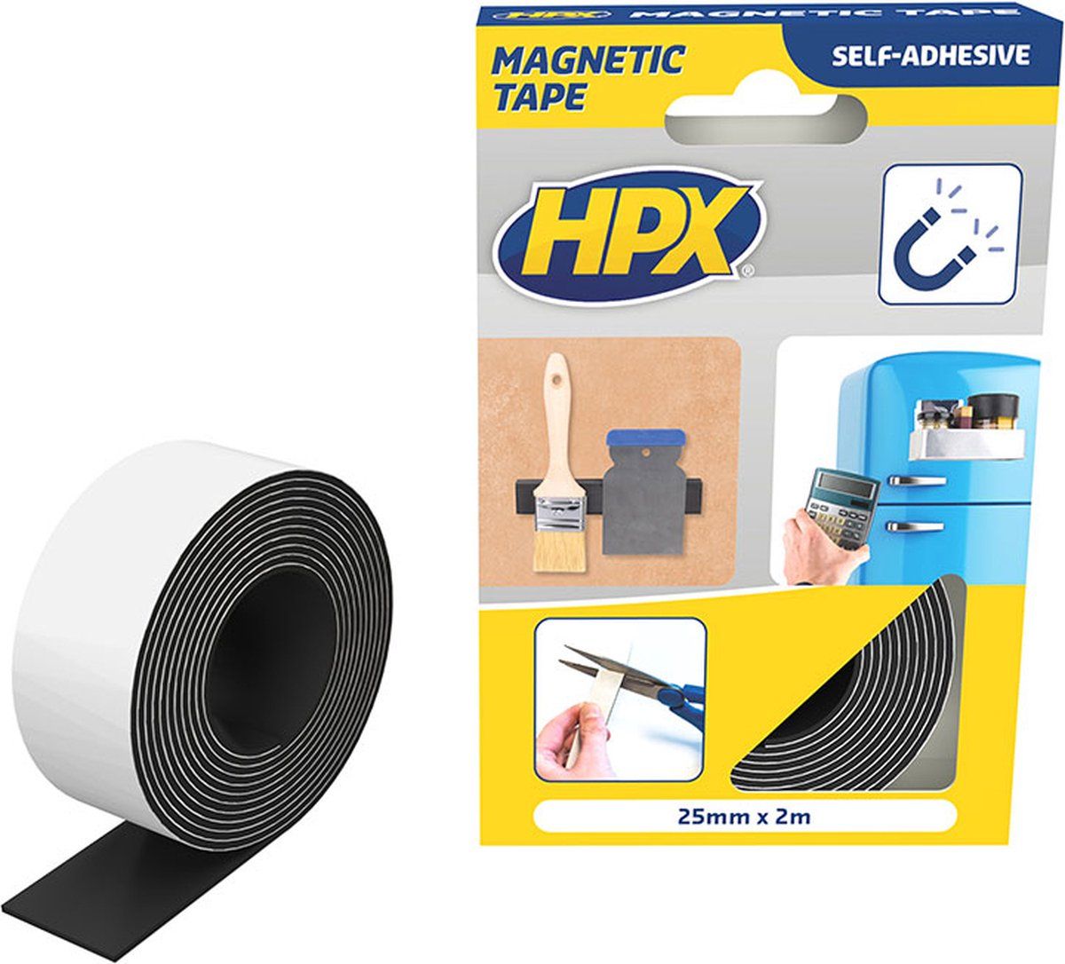 Hpx Magneettape - Zelfklevend - 25 Mm X 2 M - Zwart