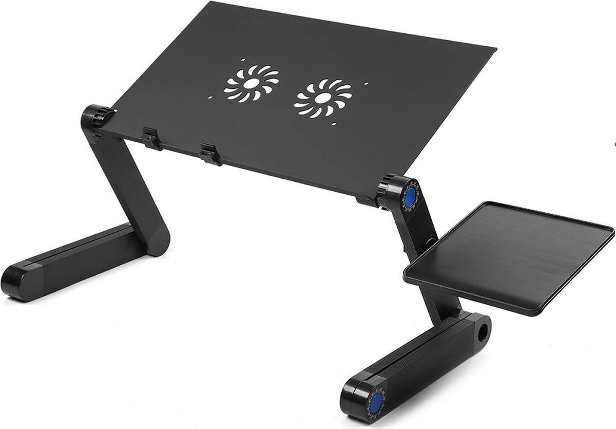 LuxeBass LB419 - Verstelbaar Laptoptafel - Met Muismat En Koeling - Zwart