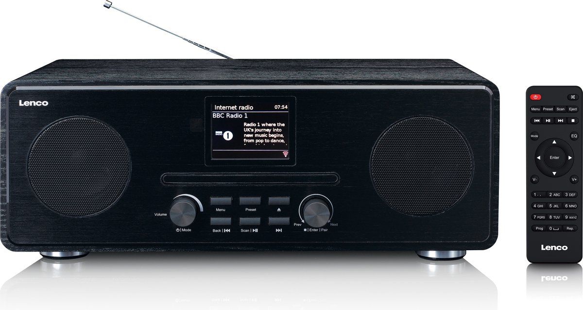Lenco DIR-261BK - Internetradio DAB+ FM - CD Bluetooth - Zwart