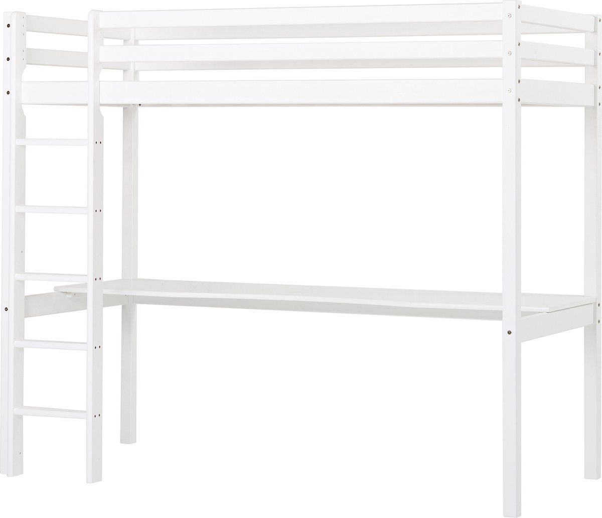 Hoppekids Eco Dream Hoogslaper 90x200 Cm Met Bureau, Wit