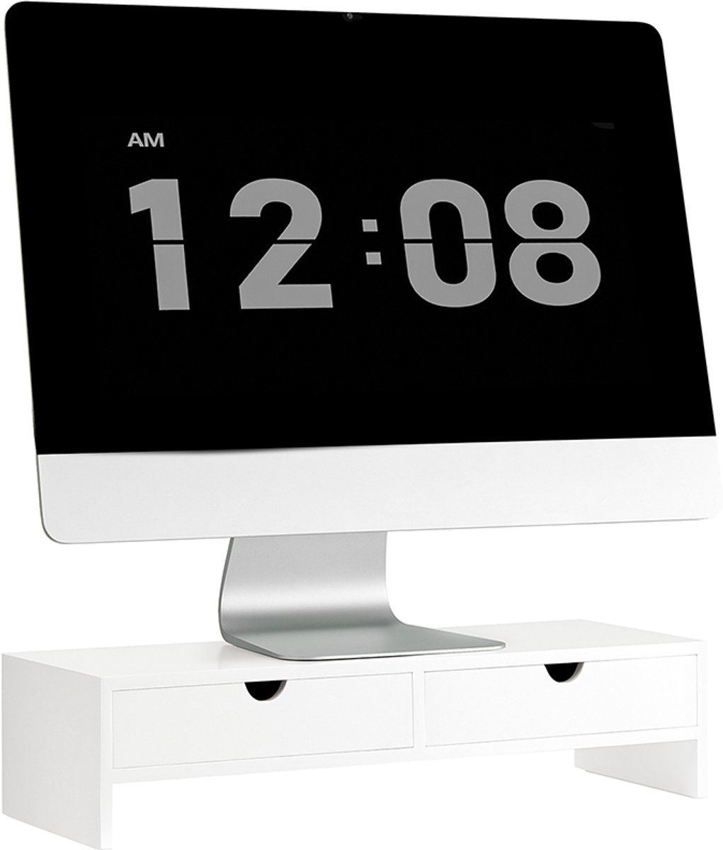 SoBuy BBF02-W - Flat panel bureau steun - Opbergruimte - Wit