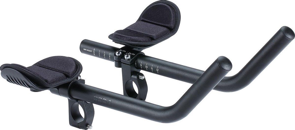 Bbb Cycling AeroMax Bhb-60 - Extra Lang Opzetstuur - Verstelbaar Met Armsteun - Compatibel Met 25.4 Of 31.8 Mm Stuur - Zwart