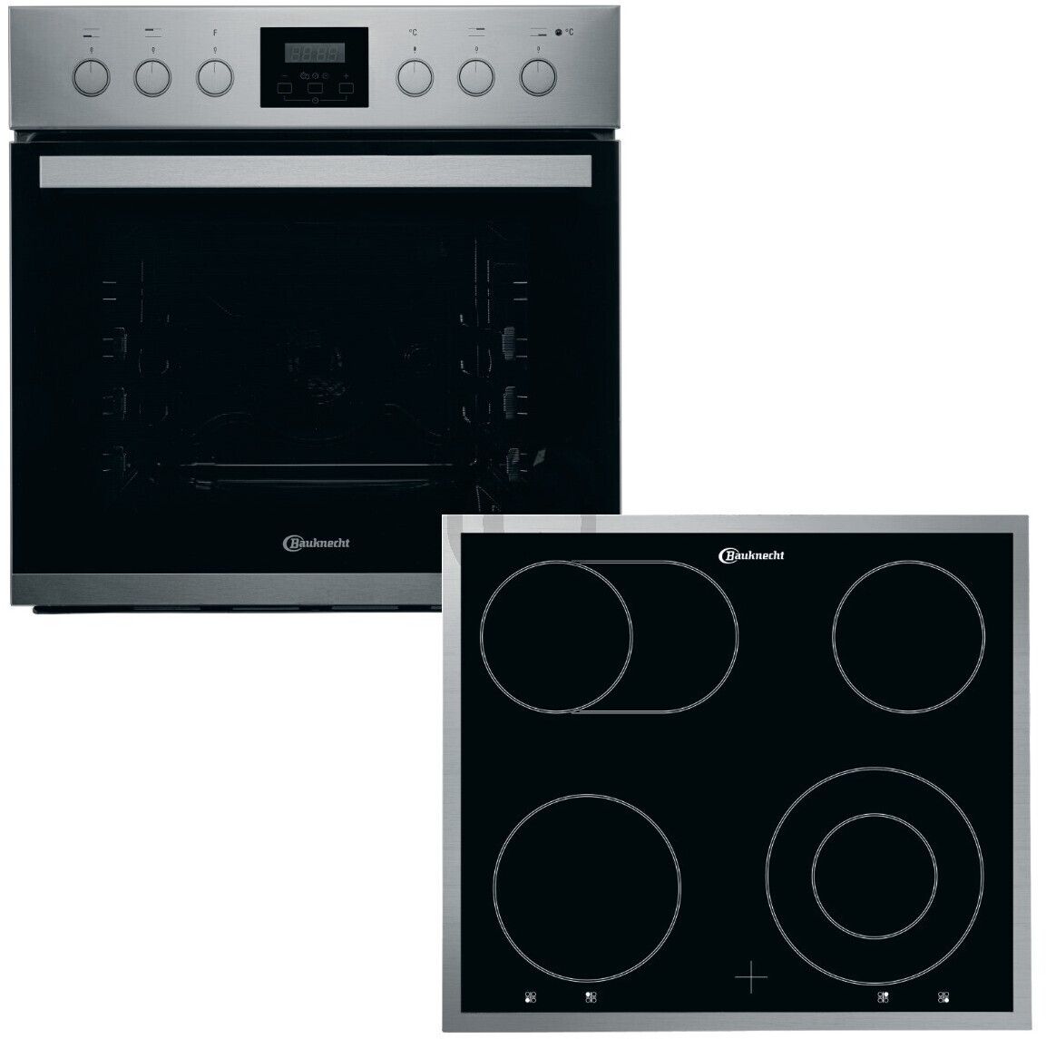 Bauknecht Zilver Hvs3th8v2in - Inbouw Oven 65L - Keramische Kookplaat 4 Zones