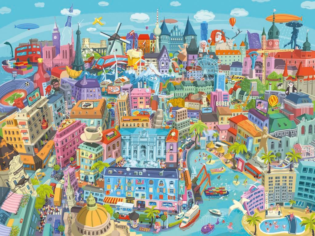 Heye 30120 - Puzzel Good Old Europe - 1500 Stukjes - Afmeting 80 X 60 Cm