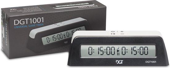 DGT 1001 - Schaakklok - Countdown en up-count functie - Zwart/wit