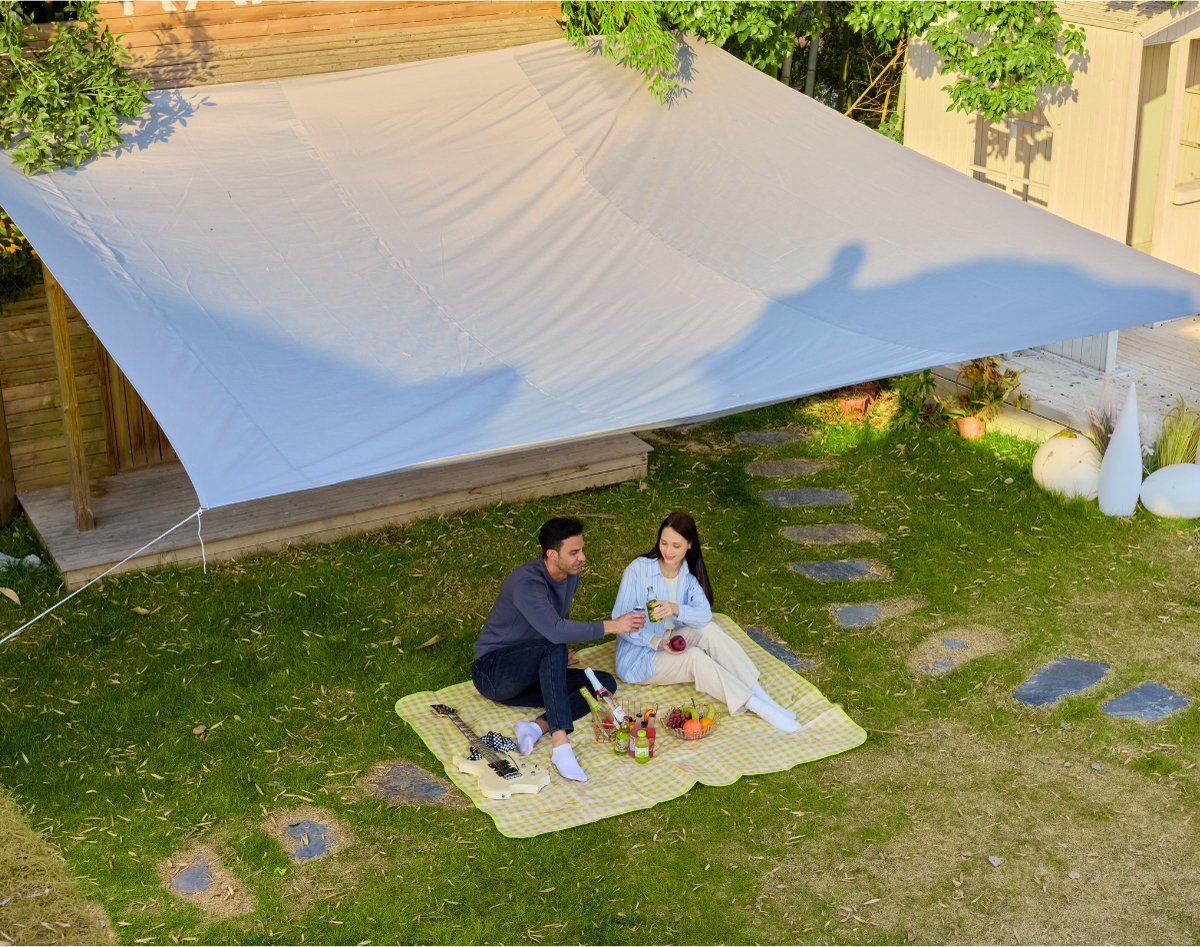 O'Daddy® Schaduwdoek 5x5m - Zonnezeil - UV30 Zonwering - Donkergrijs