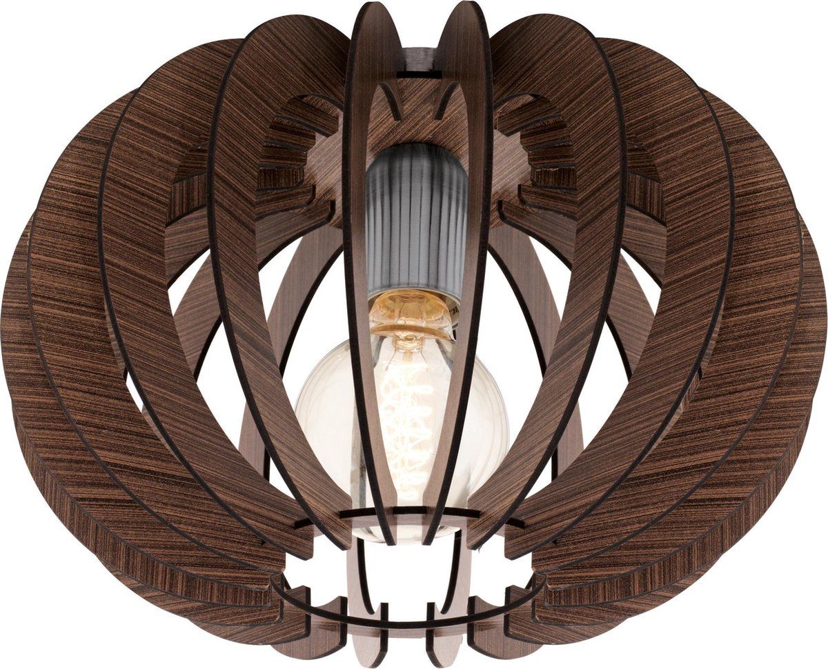 Eglo Stellato - Plafondlamp - E27 -Ø30 Cm - Donkerbruin/nickel-mat