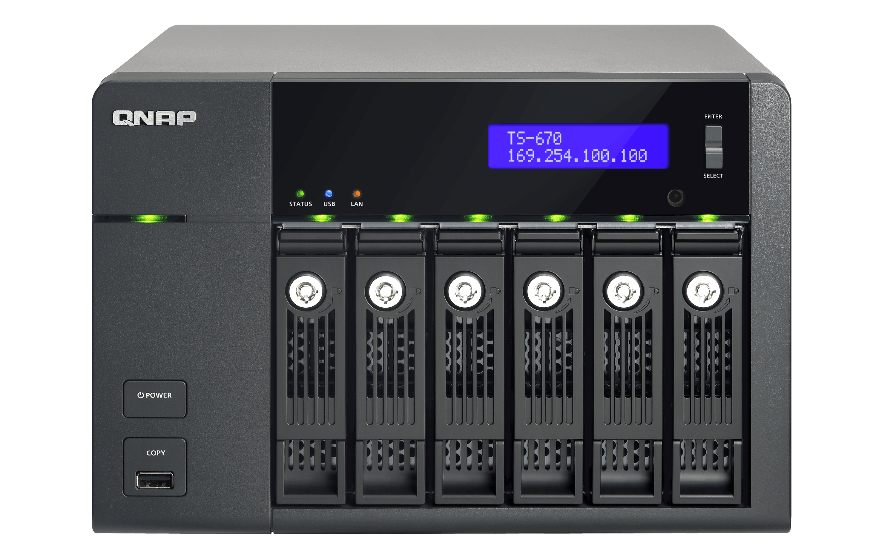 QNAP TS-670 - NAS - 6x 3.5"bays - SSD caching - Military-grade beveiliging