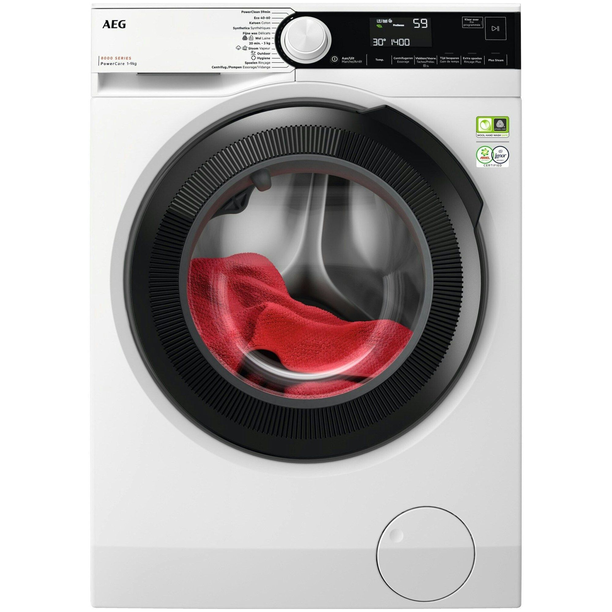 AEG LR8594BN4 - Voorlader wasmachine - KOMix technologie Steam Refresh PowerClean (2023)