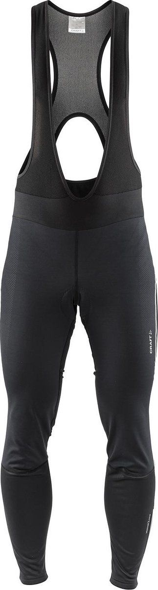 Craft Ideal Pro Wind Lange Fietsbroek - Met Bretels - Wind- en waterdicht - Zwart - Maat XL