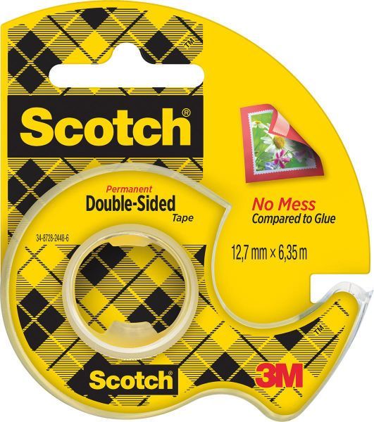 Scotch - Dubbelzijdig tape 12X6 - Transparant PVC