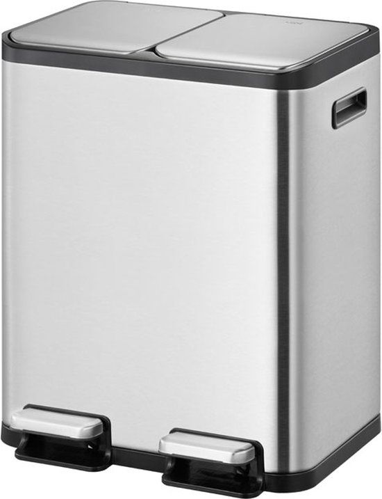 Eko EcoCasa - Pedaalemmer 2x30L - Soft Close - Mat Rvs