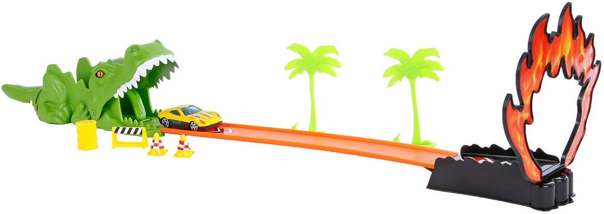 Roadblasters - Afschiet Racebaan - Metalen Auto's en Accessoires - Groen