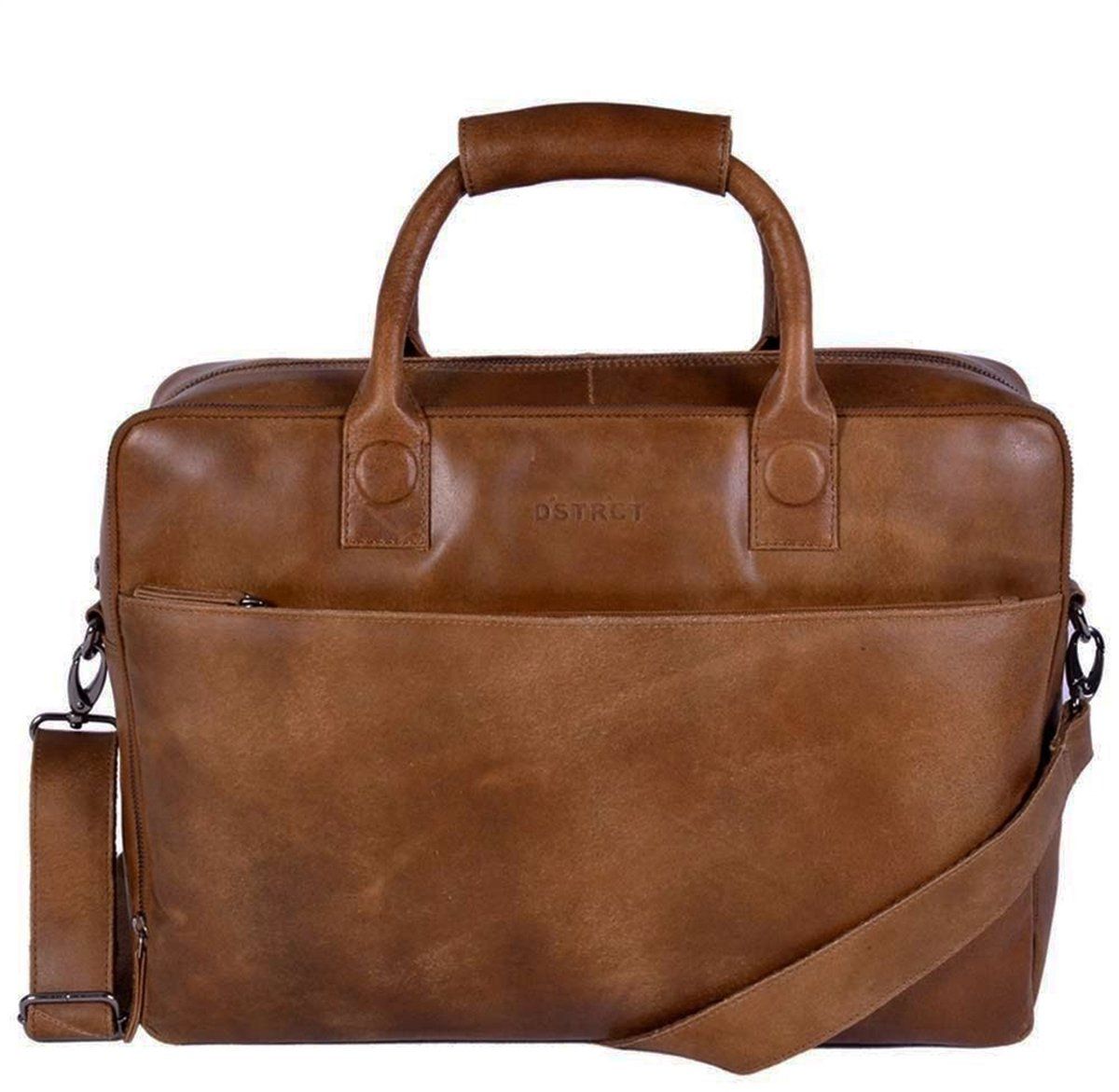 Dstrct Fletcher Street Laptoptas - 17 Inch - 2 Compartimenten - Cognac