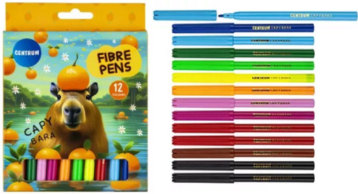 Centrum Capybara - Viltstiften - Set Van 12 Kleuren (12 Stuks)