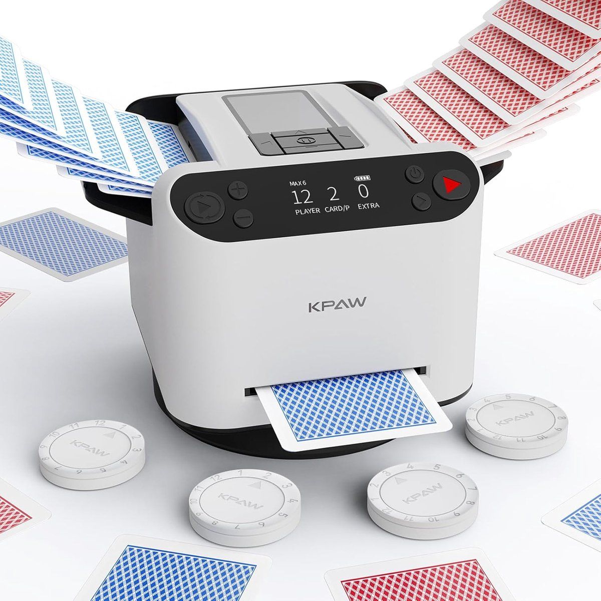 KPaw Max 6 - Kaartdeler En Schudder - 360 Graden Tot 12 Personen - Wit