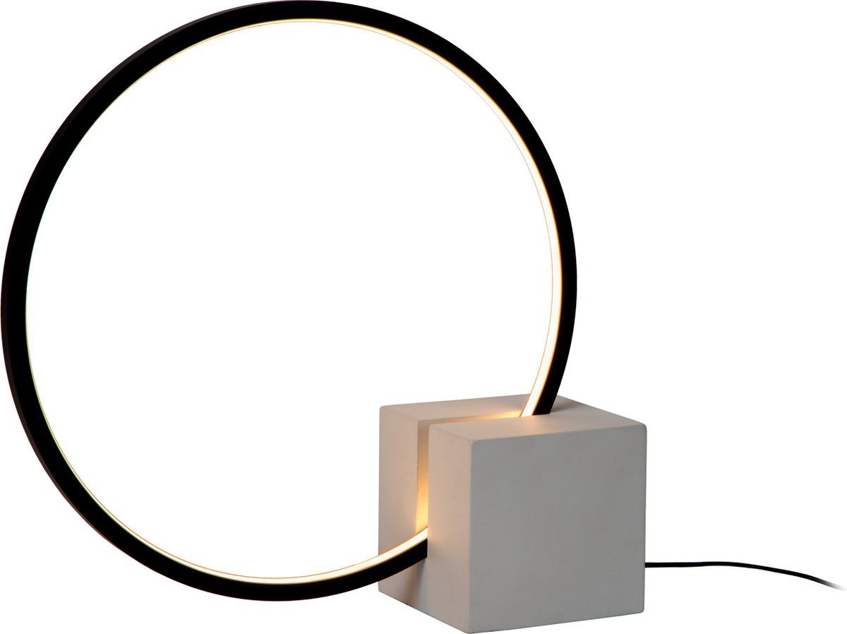 Lucide Cirkelis - Tafellamp -Ø 32 Cm - Dimbaar Led 1x6W 3000K - Zwart