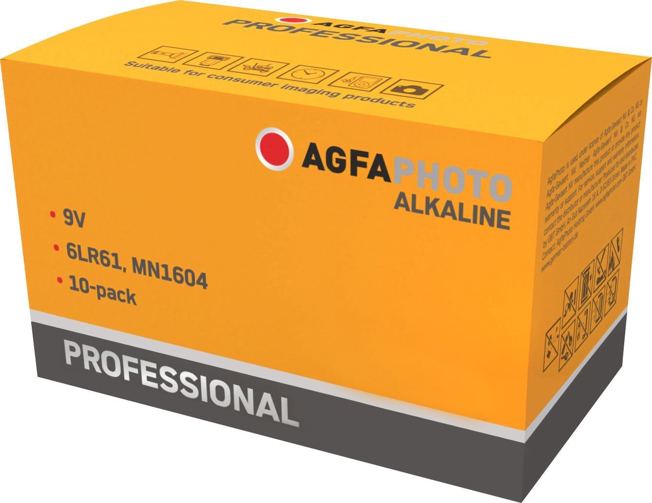 Agfaphoto 6LR61 - Alkaline batterij E-Block 9V Professional (10-pack)