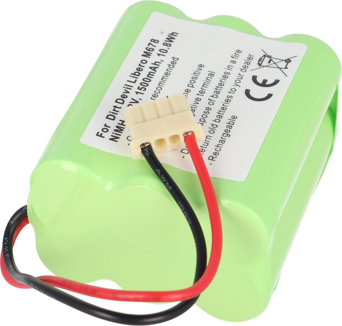 Accu geschikt voor Dirt Devil Libero M678, EVO M678, Dirt Devil 0678004 7.2 volt 1500mAh