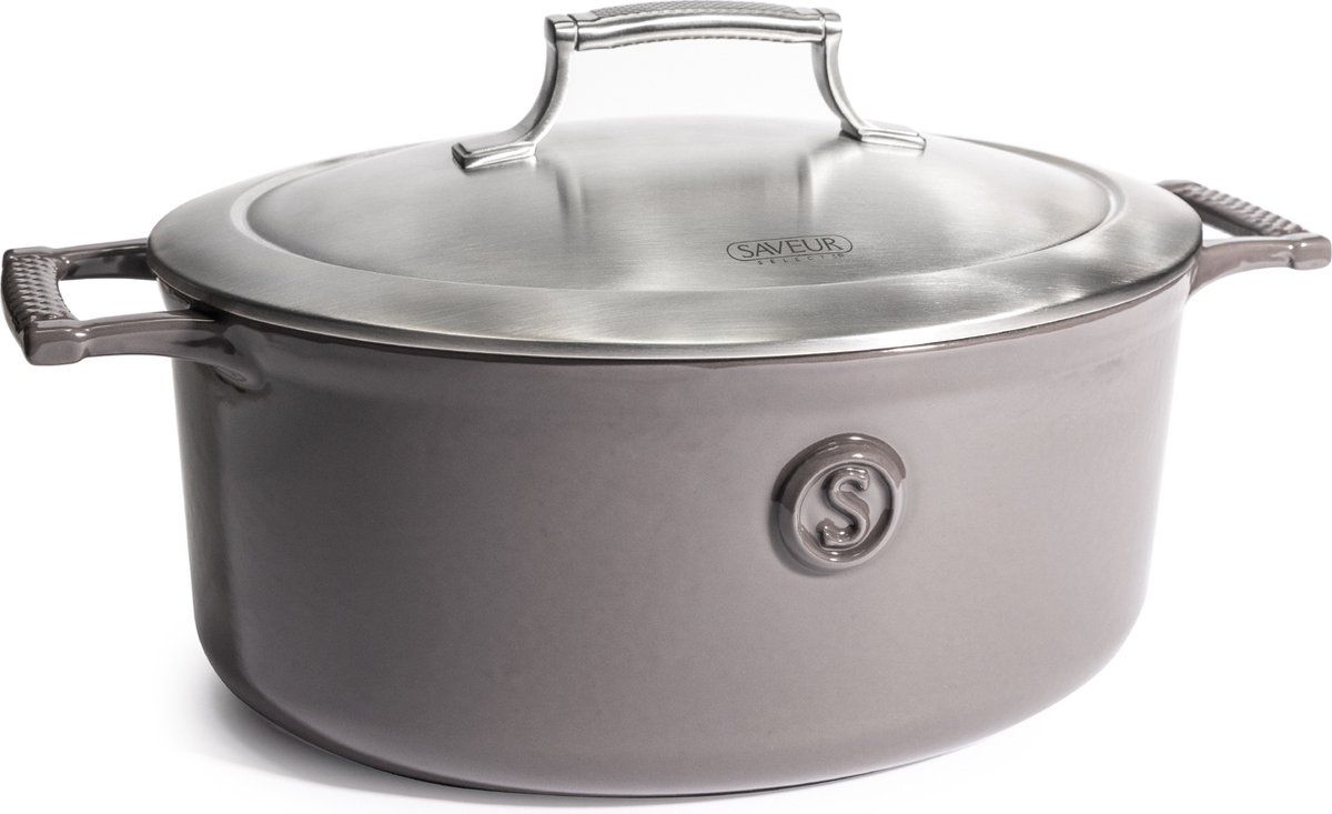 Saveur Sélects Saveur Selects - Gietijzeren BraadpanØ30 Cm - Pfas-vrij - Geschikt Voor Inductie&Oven - Grijs