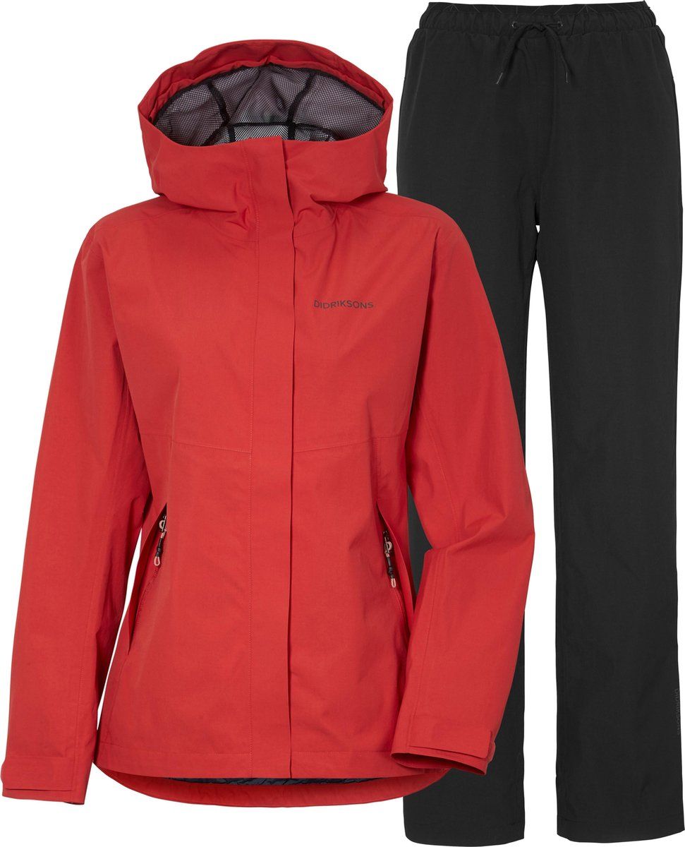 Didriksons Grit - Outdoorjas&broek set - 100% waterdicht - Rood